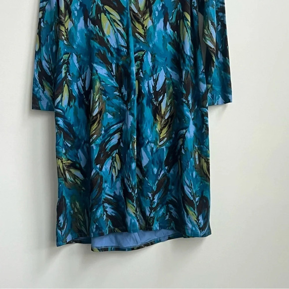 J. Jill Wearever Dress Long Sleeve Stretch Ruched Draped Feather Size 2X - Picture 12 of 13